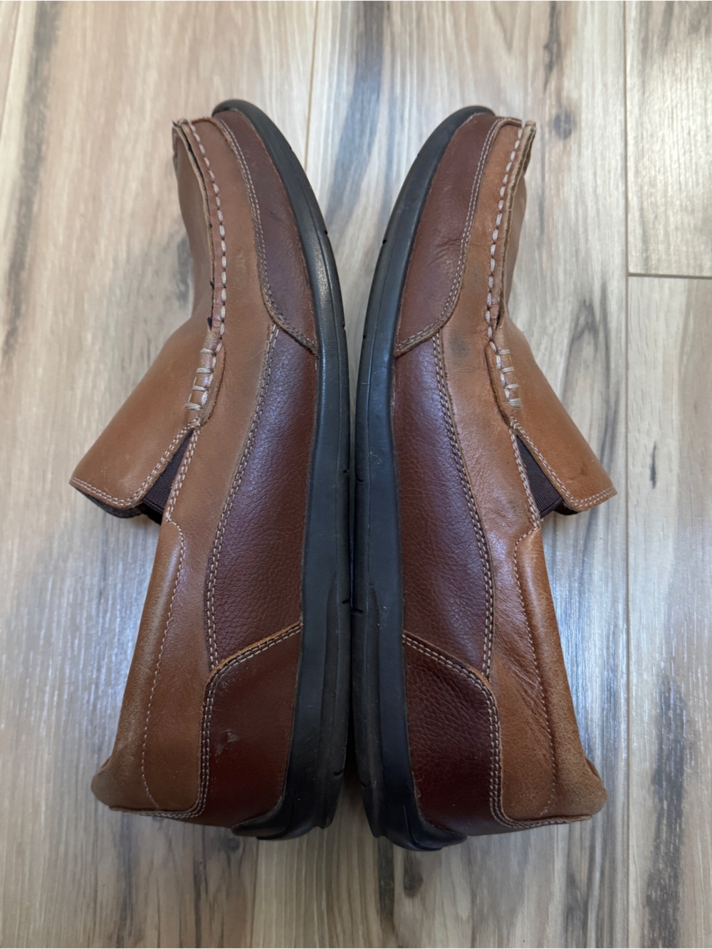 Vionic Men's Aster Preston Tan Brown Leather Slip On Moc Loafers Comfort Size 10 - Picture 7 of 13
